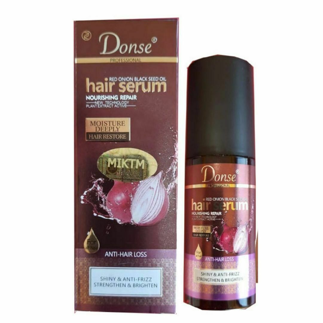 Donse Red Onion Black Seed Serum 100 Ml Moisture Deeply Hair Restore Shiny & Anti- Fizz Strengthen & Brighten – High Quality Serum By Qs