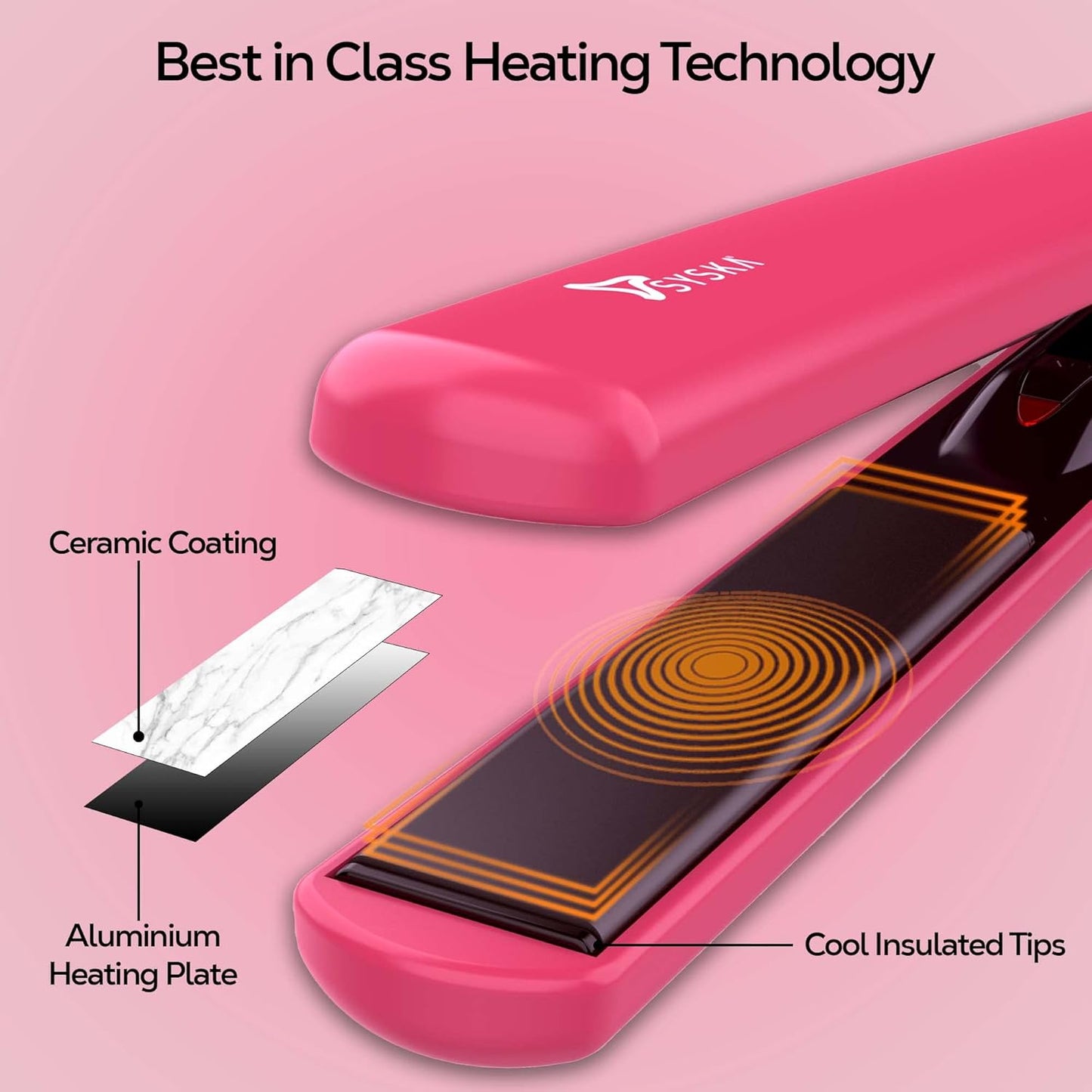 SYSKA Super Glam Hair Straightener 2 in 1