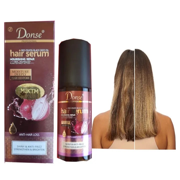 Donse Red Onion Black Seed Serum 100 Ml Moisture Deeply Hair Restore Shiny & Anti- Fizz Strengthen & Brighten – High Quality Serum By Qs