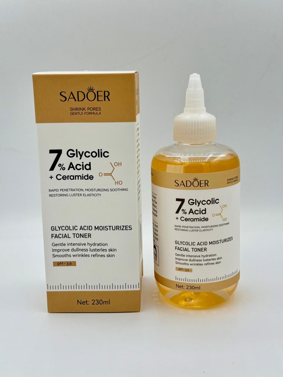 Sadoer 7% Glycolic Acid + ceramide Facial Toner 230ml