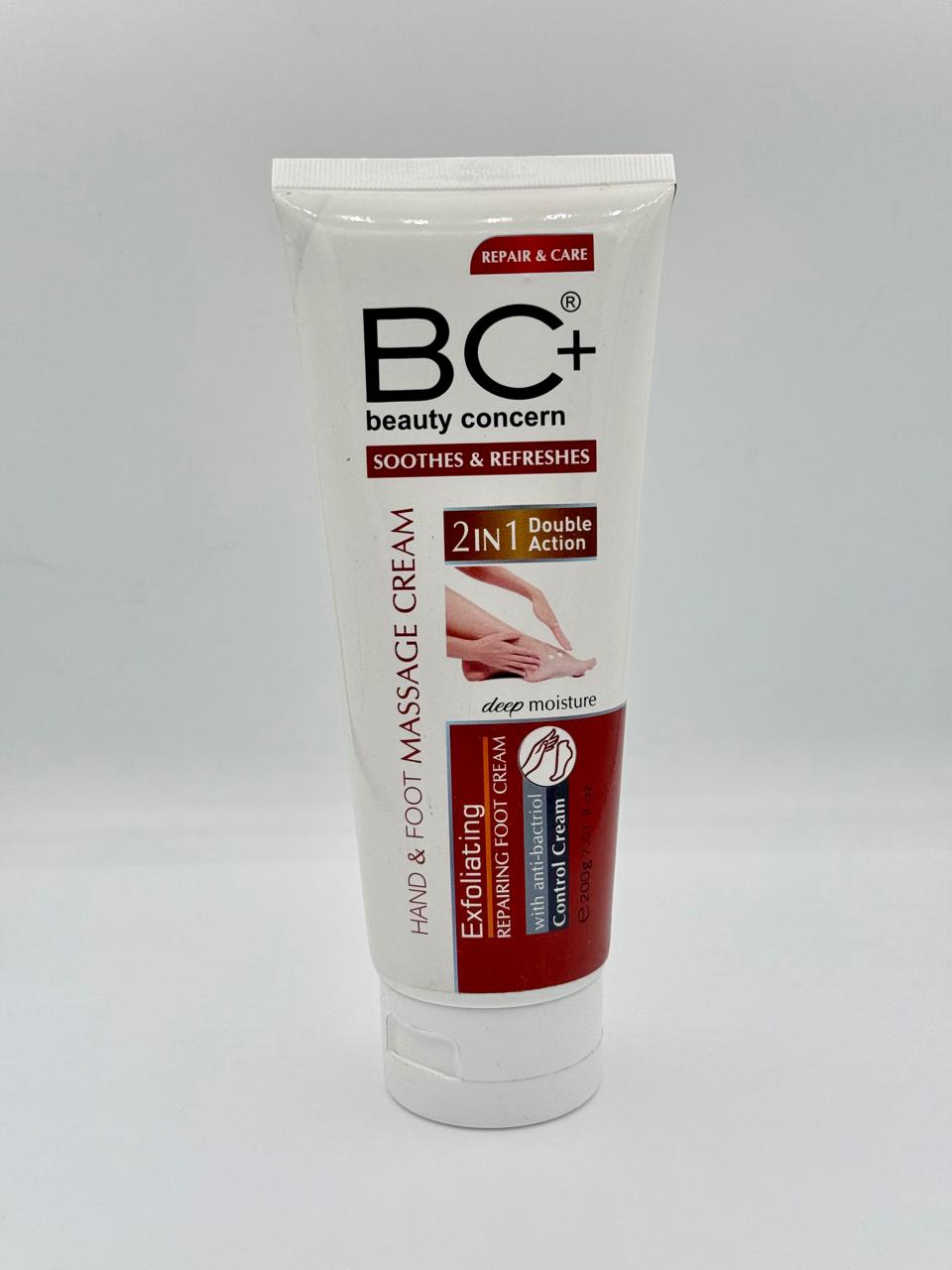 BC+ Hand & Foot 2 in 1 Double Action Massage Cream 200 GM