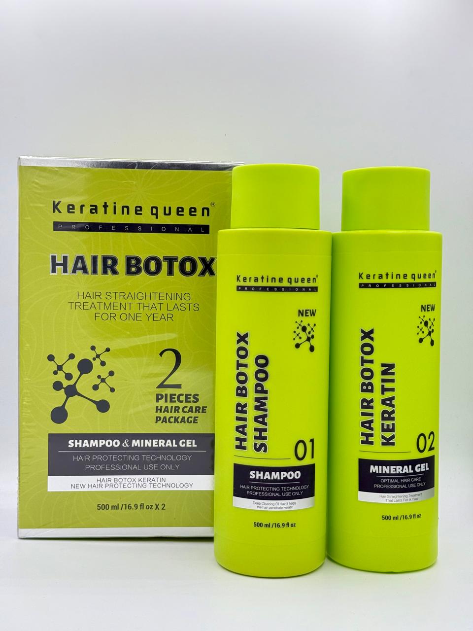 Keratin Queen Hair Botox Keratin New Hair Protecting Technology Straightening Hair Serum Shampoo Conditioner