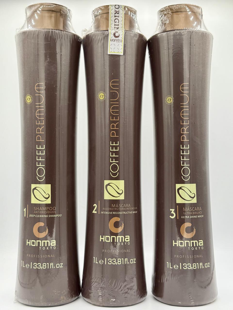 Coffee Premium Keratin All Liss Progressive Brush Kit 3x1L - Honma Tokyo (3x 1000ml)