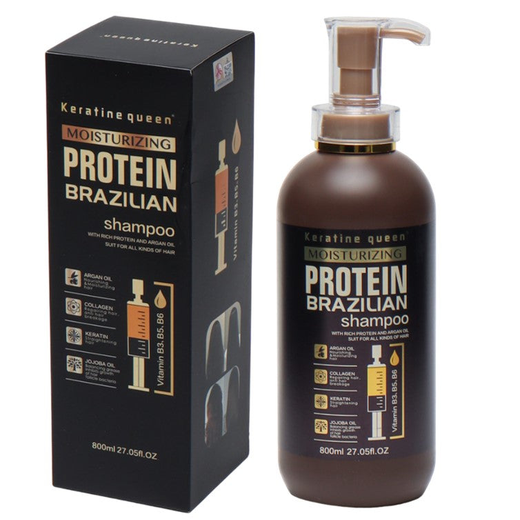 Keratin Queen Moisturizing Protein Brazilian Shampoo Silicon & Paraben Free 800ml