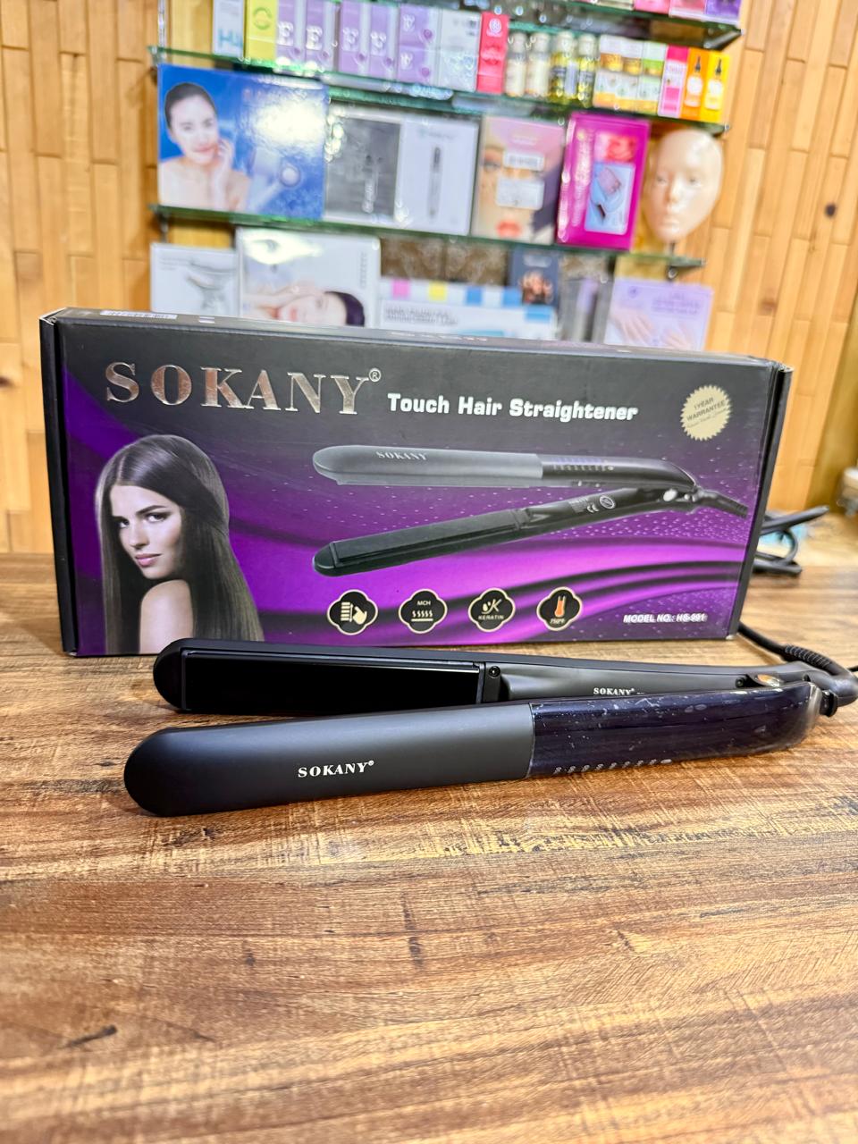 Sokany - Touch Hair Straightener Model #HS991 Adjustable heat 265F
