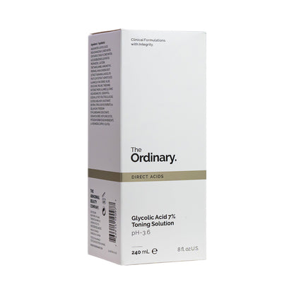 The Ordinary Glycolic Acid 7 % Toning Solution, 240 ML, Exfoliates for a Smoother Skin Texture